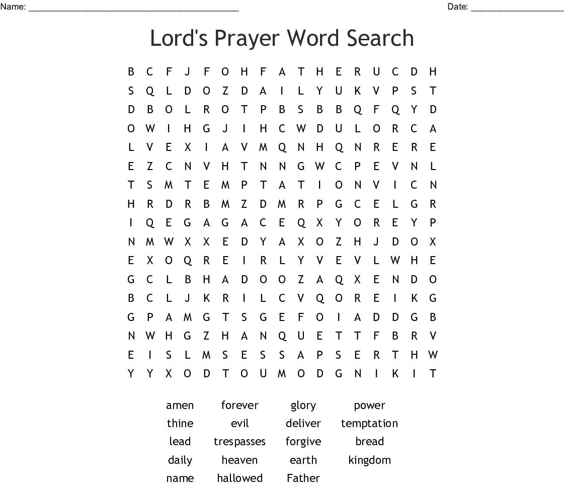 Our Father Word Search  Word