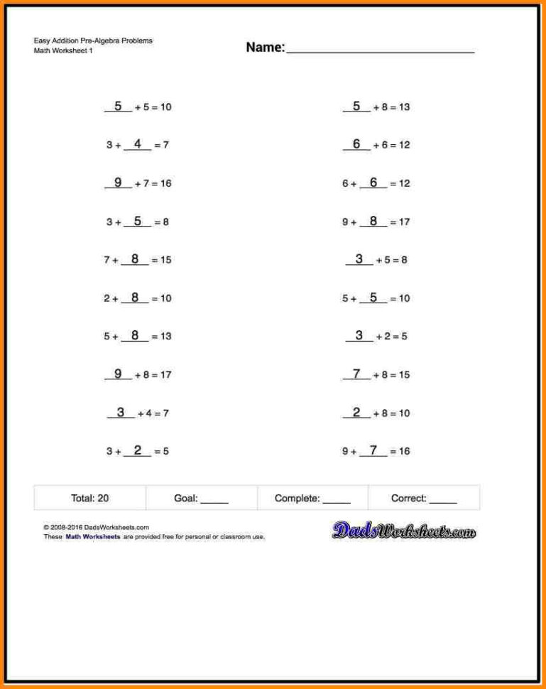 Outstanding College Math Worksheets Worksheet Algebra For