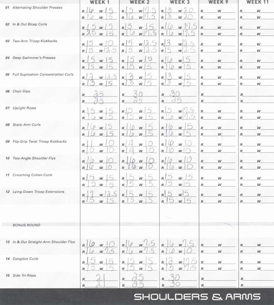 P90X2 Workout Sheets