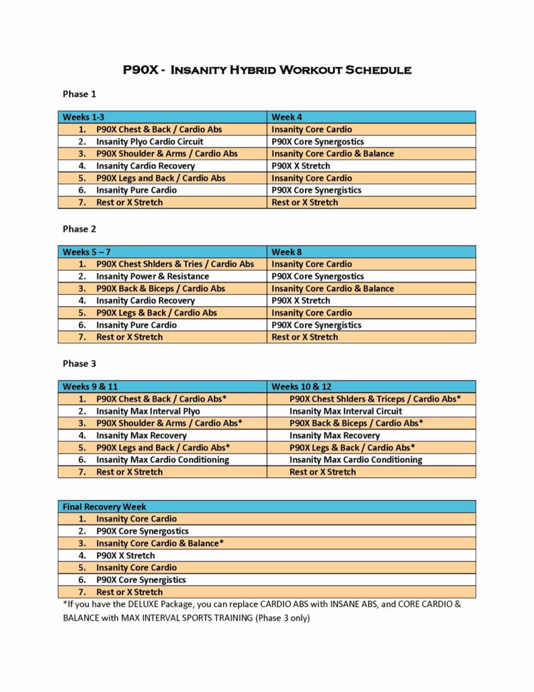 P90X2 Workout Sheets