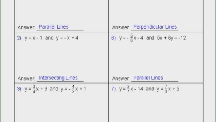 Parallel Perpendicular And Intersecting Lines Worksheet Answers