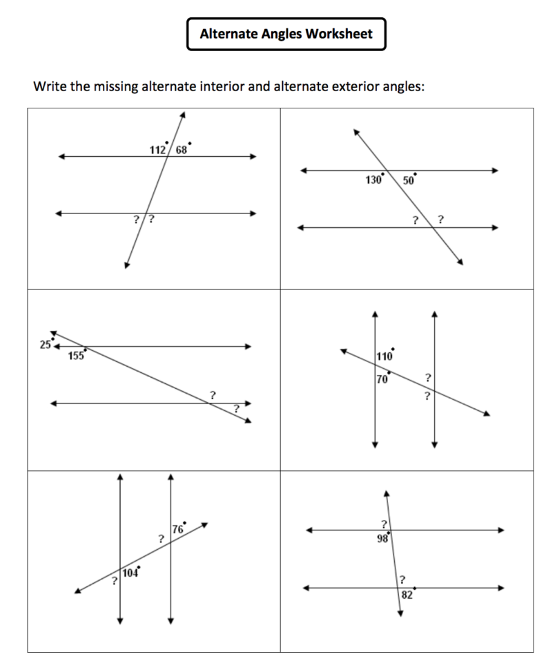 Parallel Lines And Angles  Senior Block