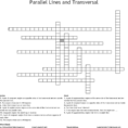 Parallel Lines And Transversal Crossword  Word