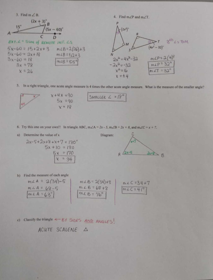 Parallel Lines And Transversals Worksheet Answers