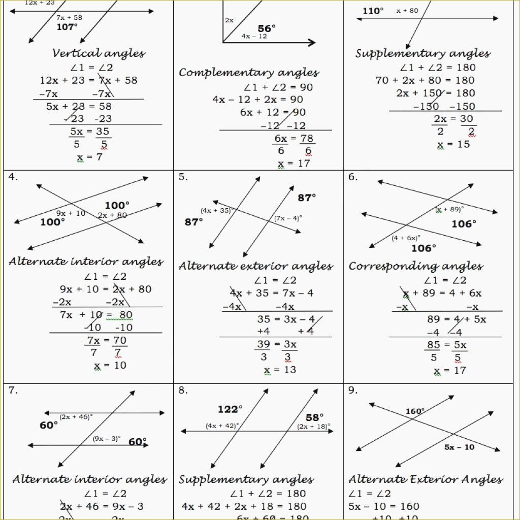 Parallel Lines And Transversals Worksheet Answers Db excel