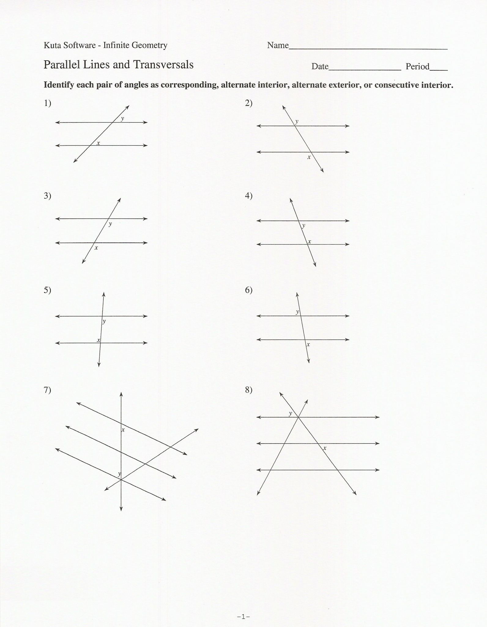 Parallel Lines Worksheet Answers Db excel