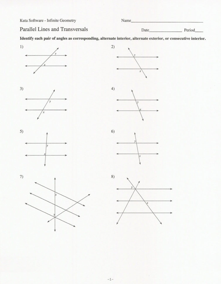 Parallel Lines Worksheet Answers