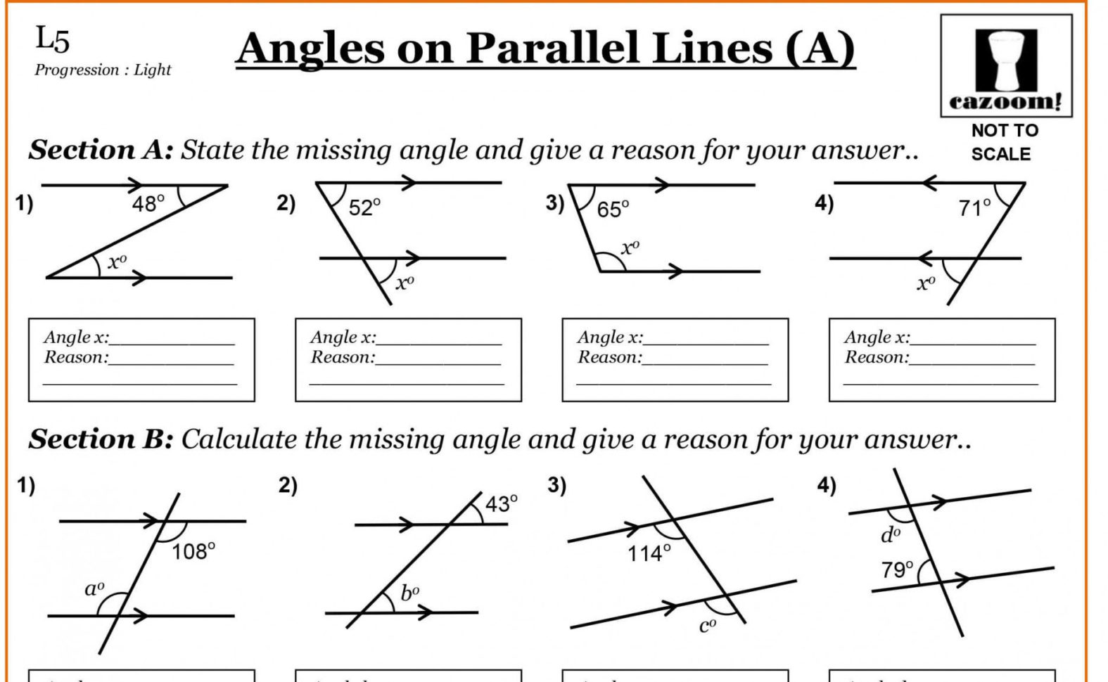 Parallel Lines Worksheet Answers  Lobo Black