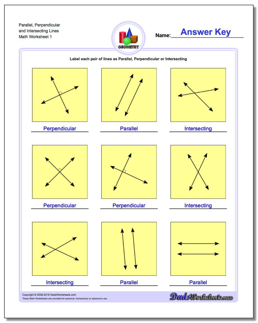 Perpendicular And Parallel Lines Worksheet