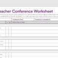 Parentteacher Conference Worksheet