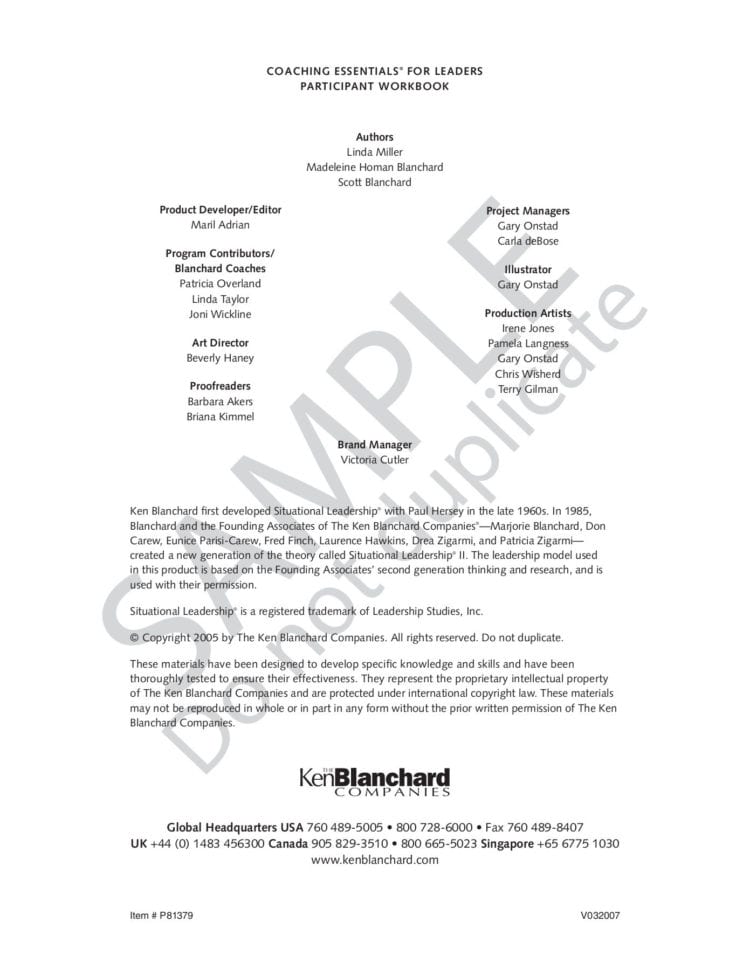 Participant Workbook  Ken Blanchard Pages 1  15  Text