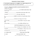 Parts Speech Worksheets  Pronoun Worksheets