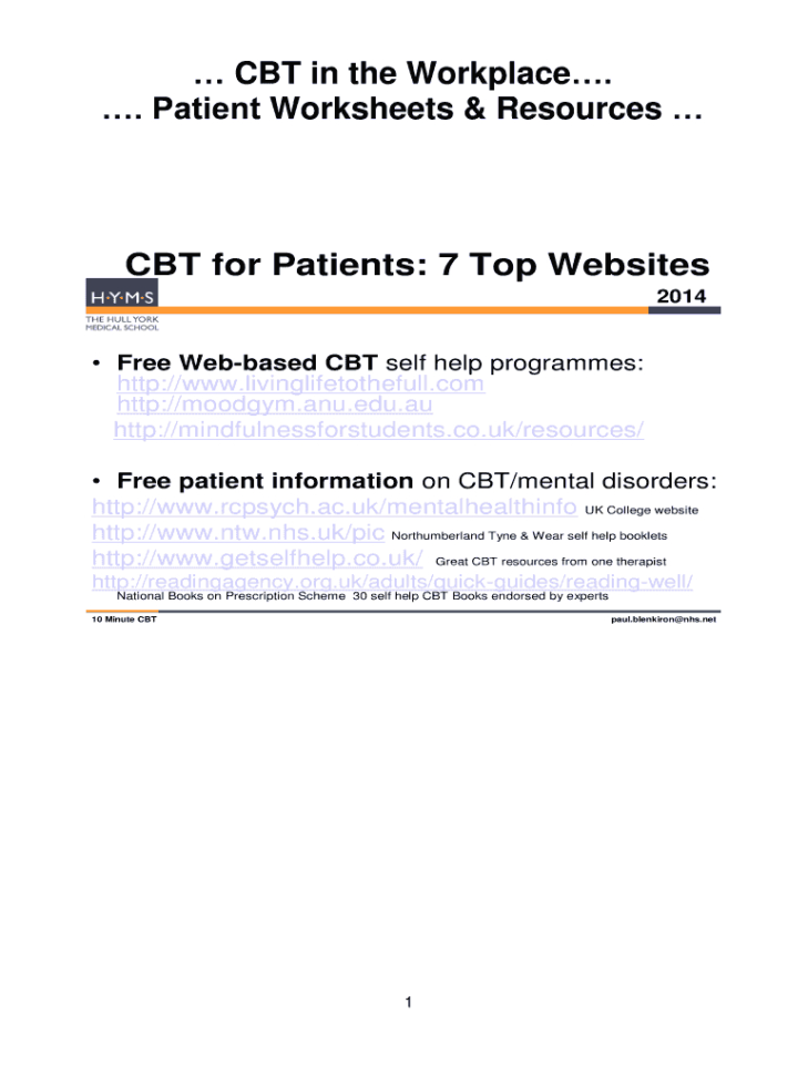 Patient Worksheets  Resources Fill Online Printable Fillable