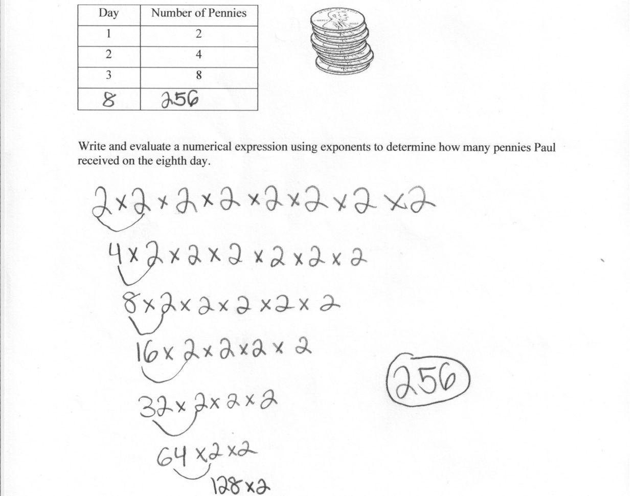 Paul's Pennies Students Are Asked To Write And Evaluate A Numerical