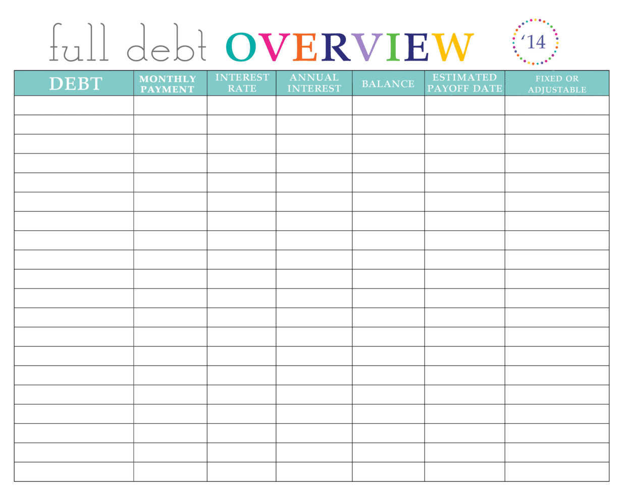 Free Printable Debt Payoff Worksheet — db-excel.com