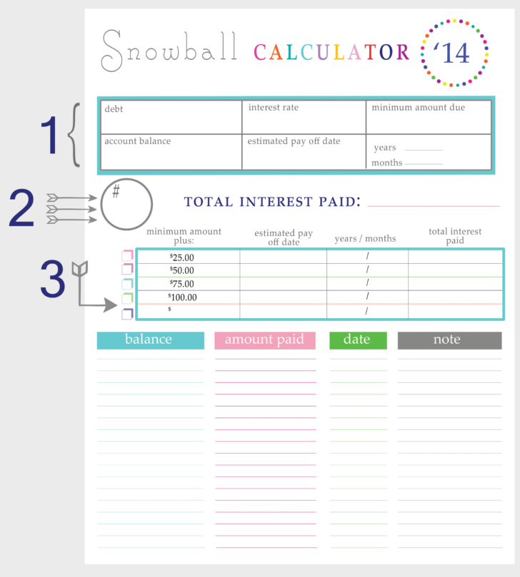 Free Printable Debt Snowball Worksheet