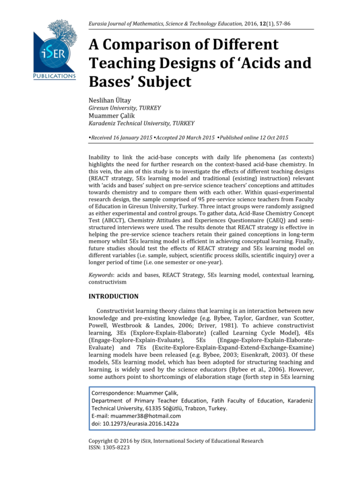Pdf A Comparison Of Different Teaching Designs Of 'acids