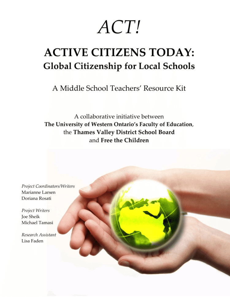 Pdf Active Citizens Today Global Citizenship For Local