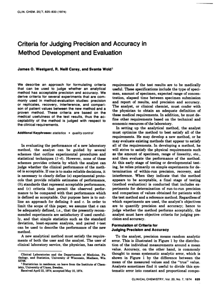 Pdf Criteria For Judging Precision And Accuracy In Method