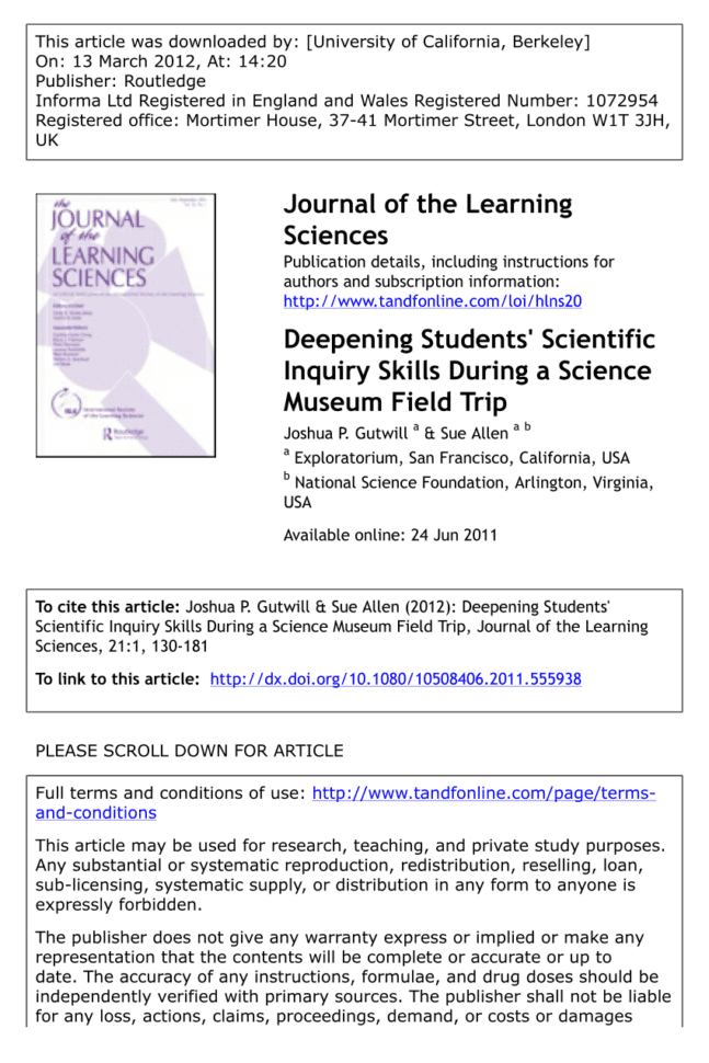 Pdf Deepening Students' Scientific Inquiry Skills During A