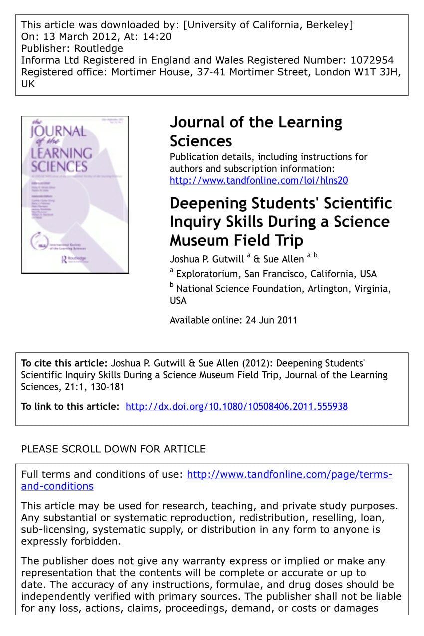 Pdf Deepening Students' Scientific Inquiry Skills During A