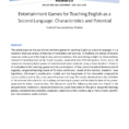 Pdf Entertainment Games For Teaching English As A Second