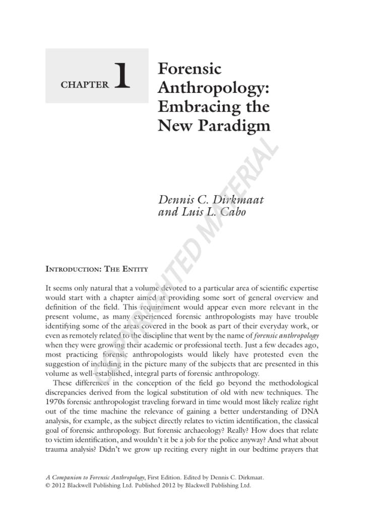 Forensic Anthropology Worksheet Answers