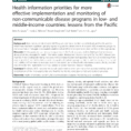 Pdf Health Information Priorities For More Effective