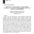 Pdf Multisensory Learning Strategies To Support Spelling