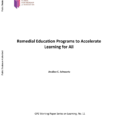 Pdf Remedial Education To Accelerate Learning For All