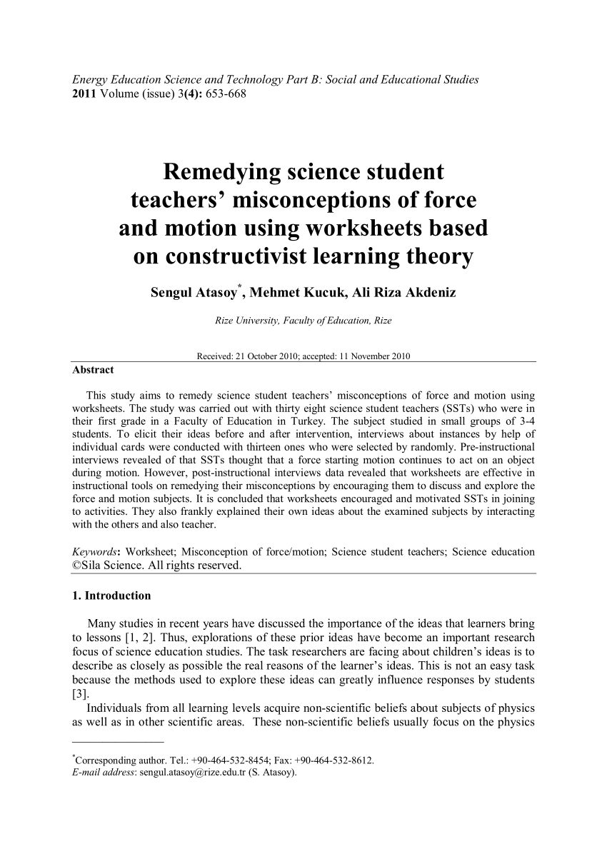Pdf Remedying Science Student Teachers' Misconceptions Of