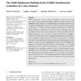 Pdf The Child Adolescent Bullying Scale Cabs
