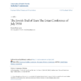 Pdf The Jewish Trail Of Tears The Evian Conference Of July 1938