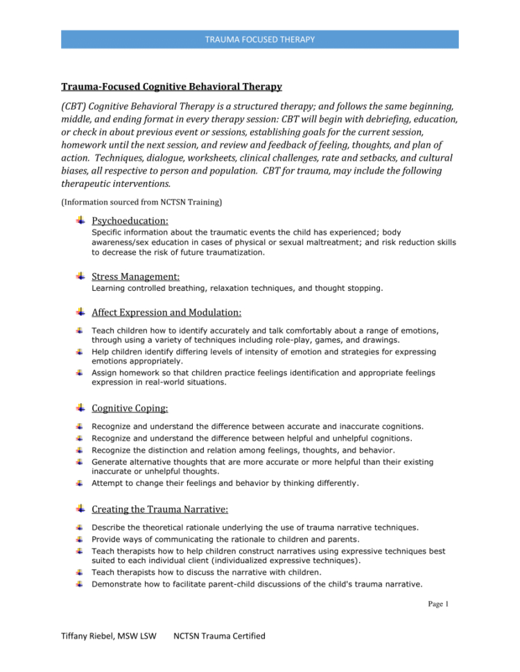 Pdf Traumafocused Cbt