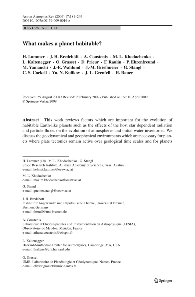 Pdf What Makes A Planet Habitable
