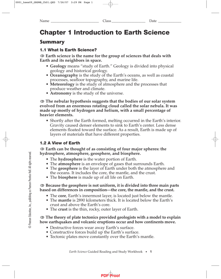 Pearson Education Science Worksheet Answers