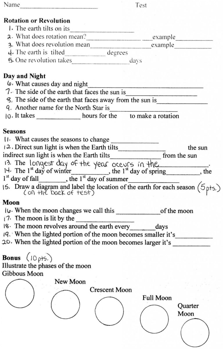 Earth In Space Worksheet Pearson Education Inc Answers — db-excel.com
