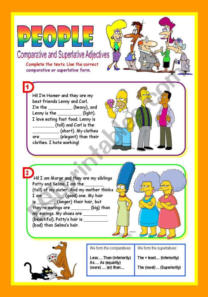 Comparative And Superlative Adjectives Worksheet