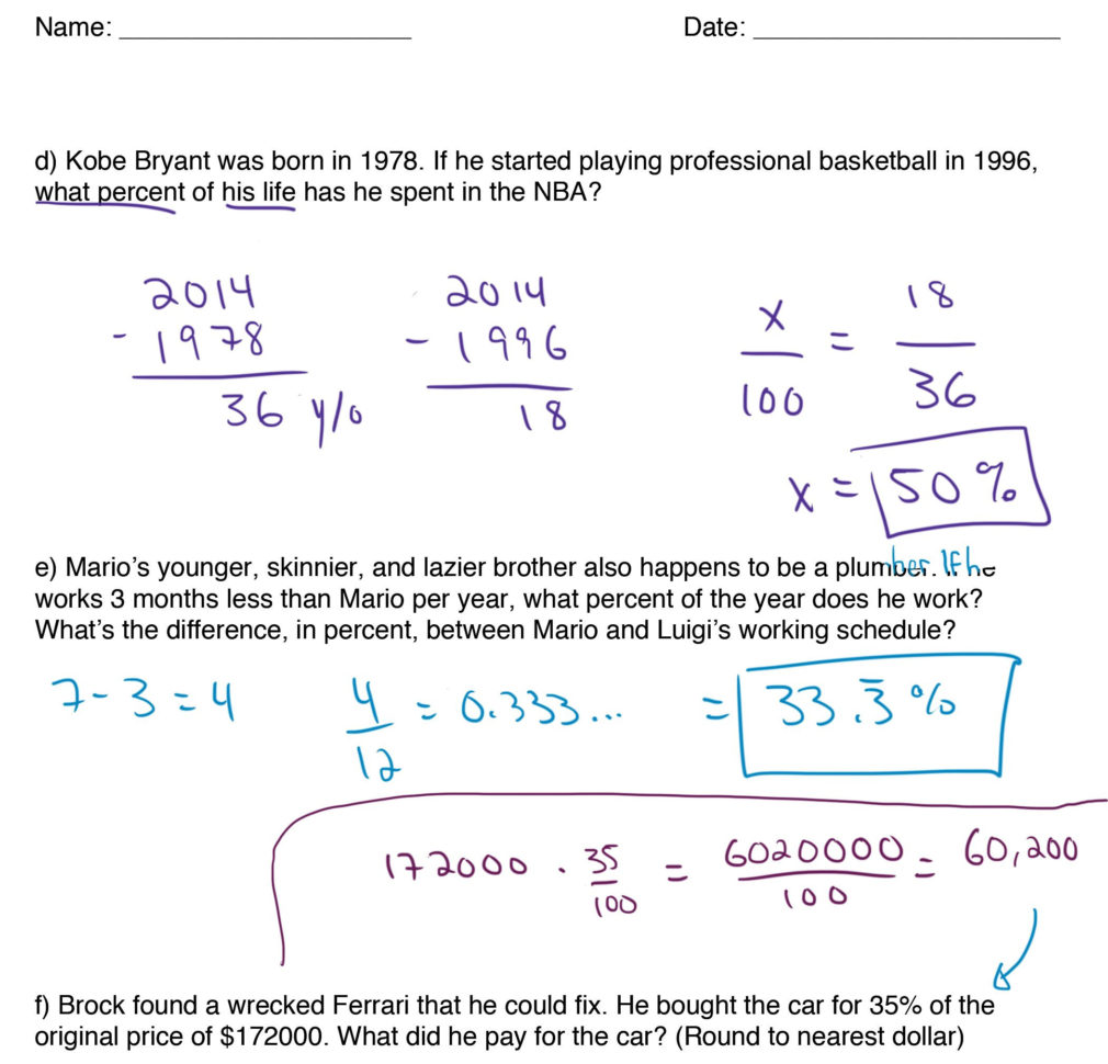 Percent Increase And Decrease Word Problems Worksheet — db-excel.com