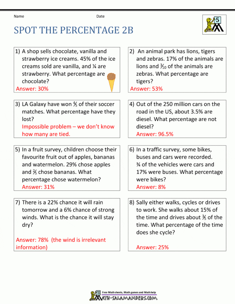 Percentage Word Problems