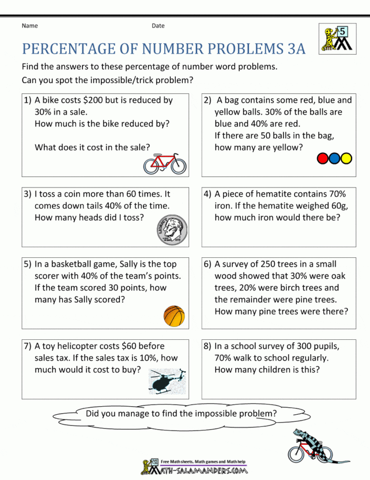 Percent Discount Word Problems Worksheet