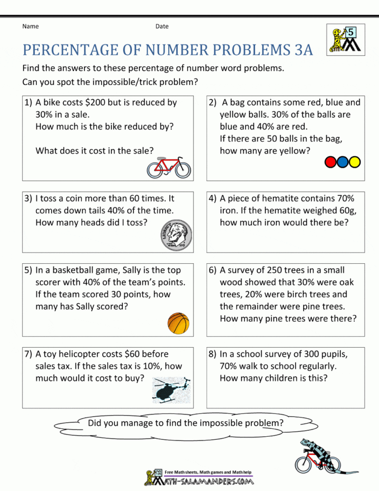 Percentage Word Problems