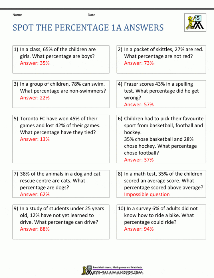 Percentage Word Problems