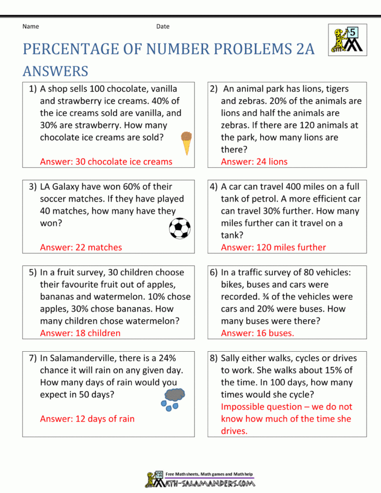 Percentage Word Problems