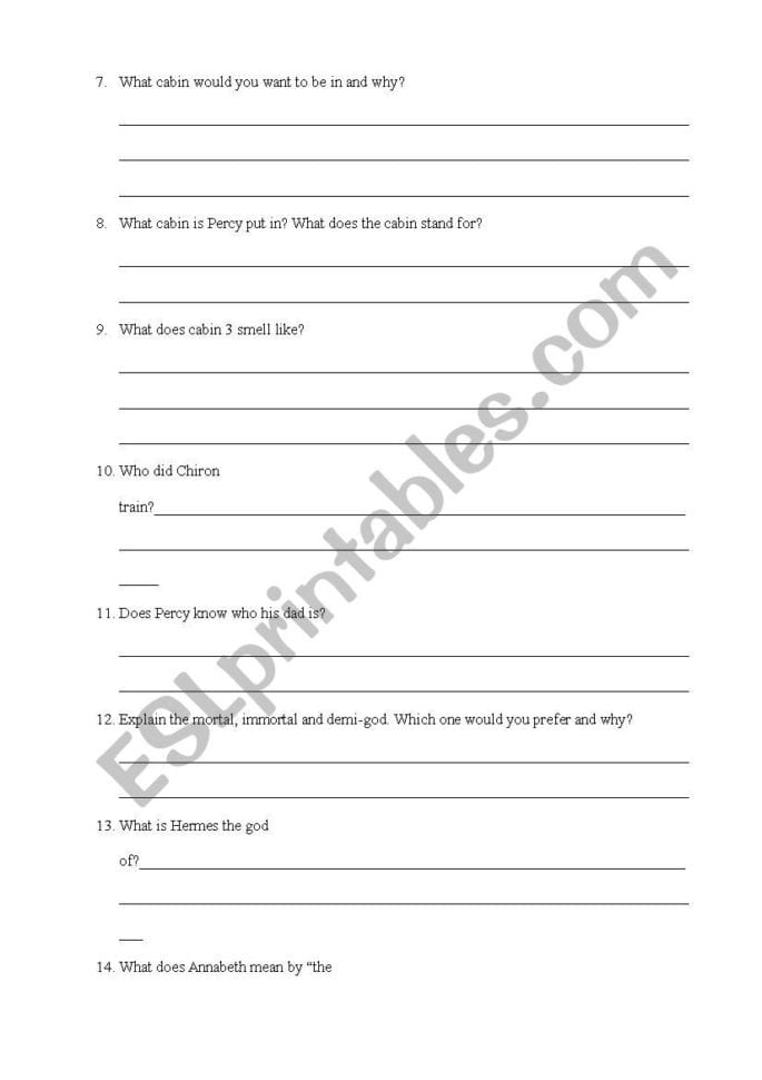 Percy Jackson Chapter 6 Worksheet Esl Worksheetazenner — db-excel.com