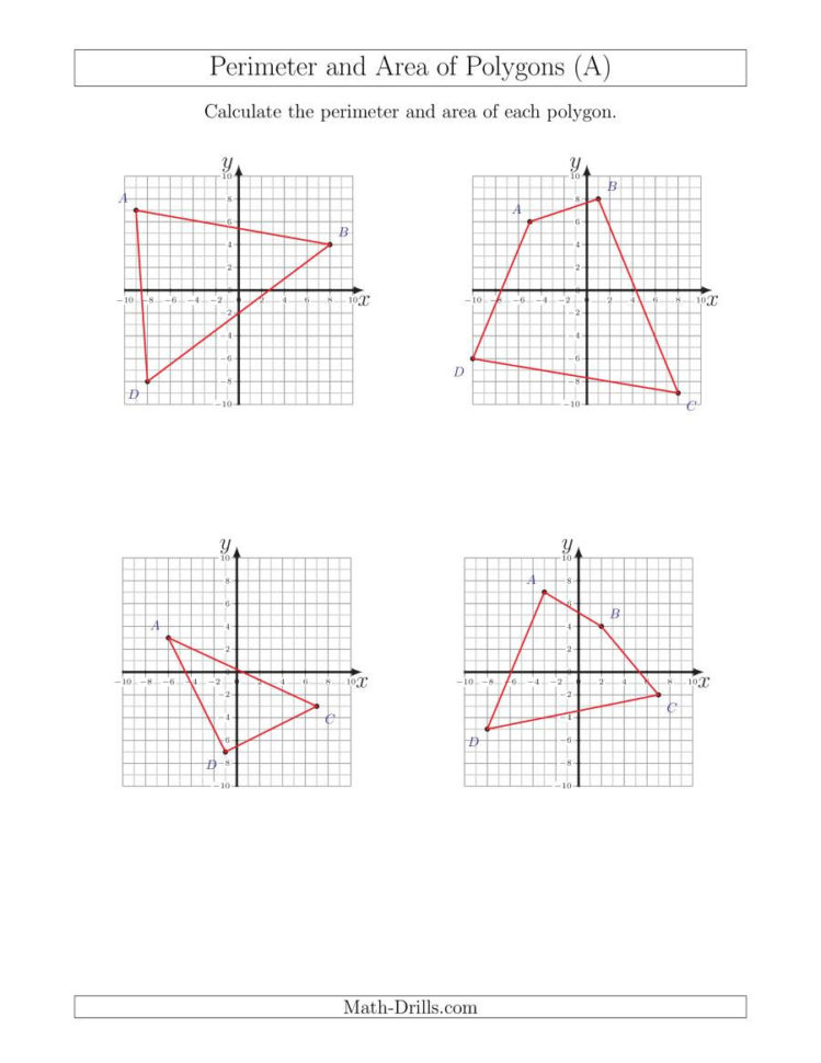 Perimeter And Area Of Polygons On Coordinate Planes A