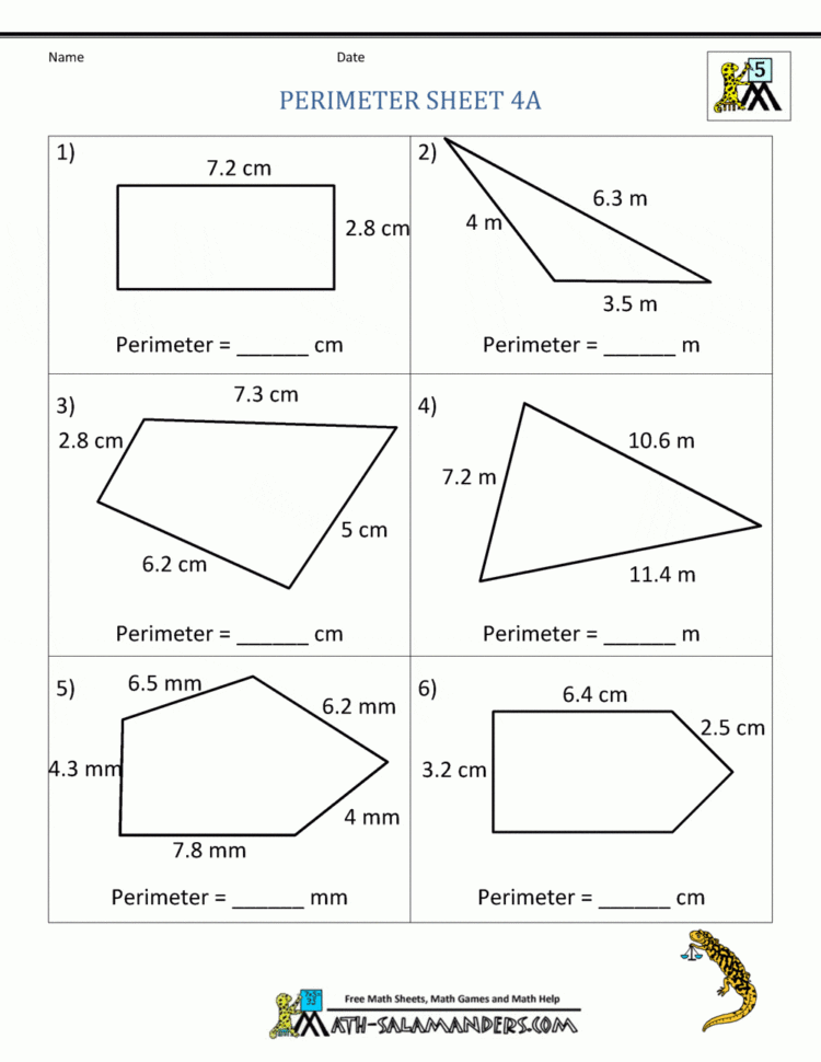 Perimeter Worksheets