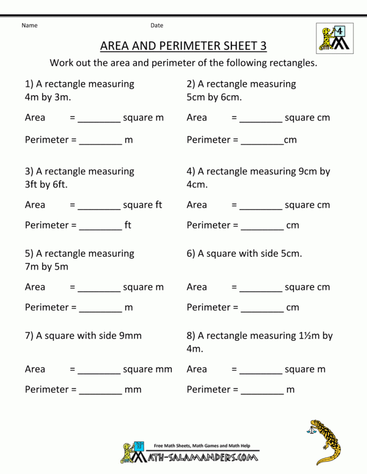 Perimeter Worksheets