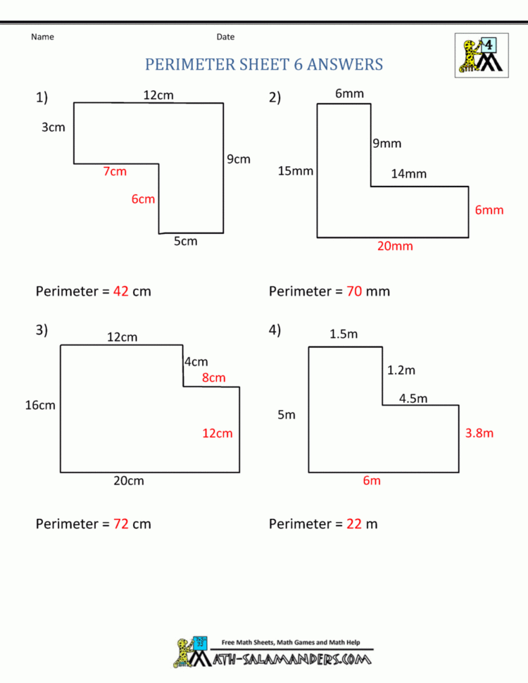 Perimeter Worksheets