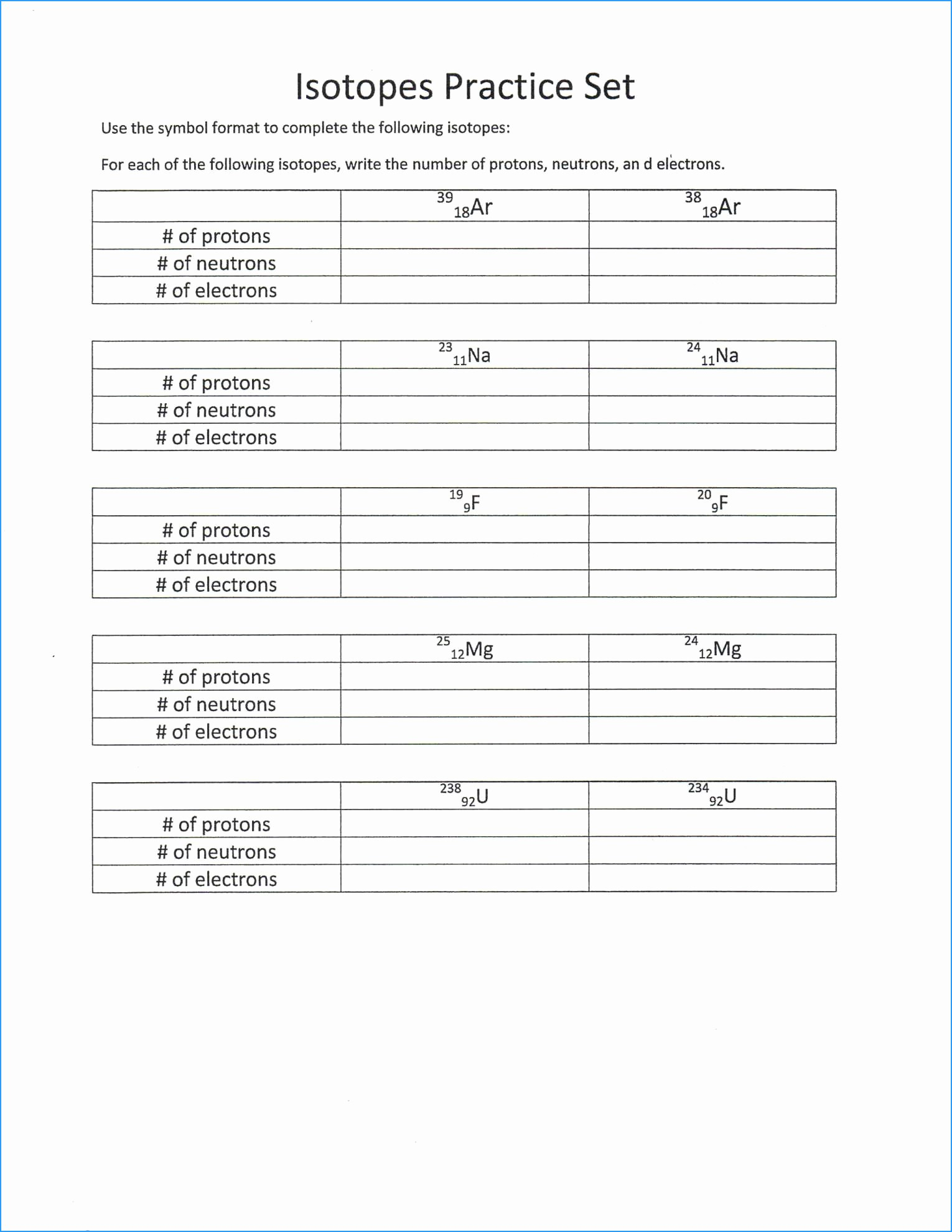 Periodic Table Worksheet Answers Unique Isotopes Ions And